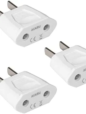 Image of: 3 Stück EU to US Adapter, Reisestecker EU auf US,EU Europa auf USA/US/China/Japan/Kanada/Mexiko Steckeradapter Weiß